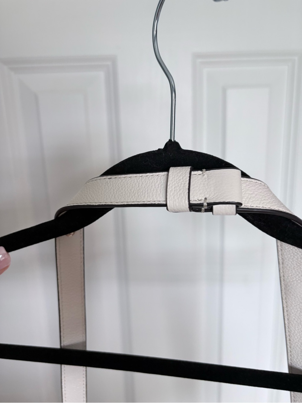 kate spade cream pebbled leather crossbody with black-trim strap - Picture 6 of 10